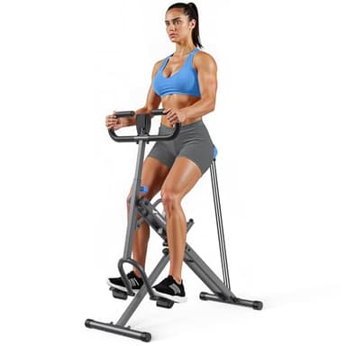 MERACH 2-en-1 Machine à Squats et Rameur, Appareil de Squat Pliable, Machine pour Fessiers, Jambes et Abdominaux, Montage en 10 Min pour la Maison et la Salle de Sport, Charge Max 160 KG – R07 Gris