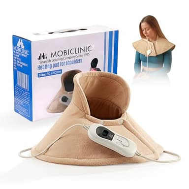 Mobiclinic, Tour de cou chauffant, Électrique, Très faible consommation, 3 gammes température, Arrêt automatique, Marque européenne, Protection contre la surchauffe, Lavable, Pour le, 62x60cm