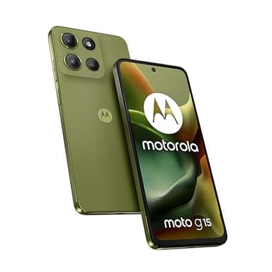 Motorola Moto G15 8/512 Go, Double caméra 50+5 MP + capteur Anti-Scintillement, écran 6,72" FHD+ 60 Hz, Batterie 5200 mAh, MediaTek Helio G81, Android 15, Iguana Green