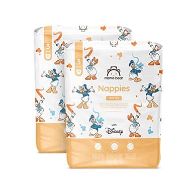 Marque Amazon - Mama Bear Disney Couches bébé Ultra Absorbantes, Taille 3 (4-9 kg), Blanc, 172 Pièces (2 lot de 86) - PACK MENSUEL