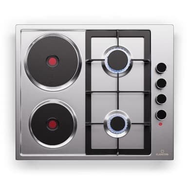 Klarstein MultiChef 4 Plaque De Cuisson Gaz Et Électrique - 4 Zones, 6300W, Acier Inoxydable, Allumage Automatique, Sécurité Enfants, Compatible Gaz Naturel & Gpl, Facile À Nettoyer, 58X8X50Cm