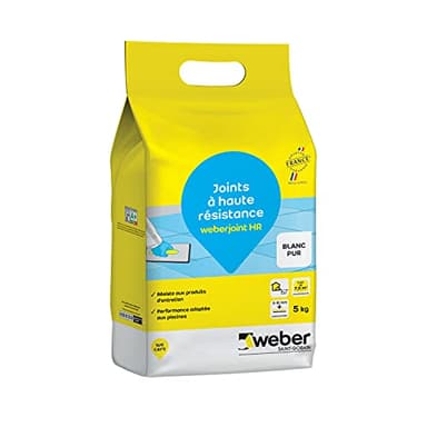 Joint de carrelage adapté piscine, Haute Résistance, Blanc Pur, Weberjoint HR 5KG, WEBER