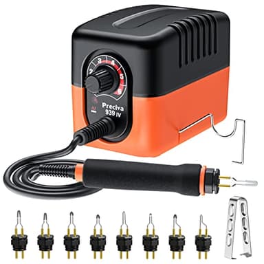 23W Kit de pyrogravure sur bois,Preciva ensemble d'outils de pyrogravure à bois professionnel avec station de fer à souder, température réglable 250-600°C, 8 embouts et supports pour à bois