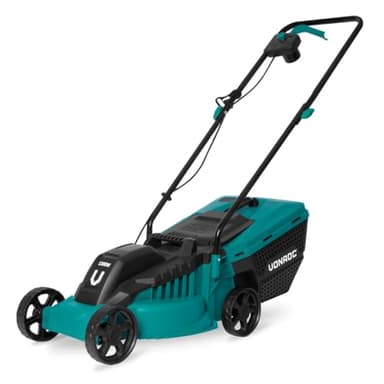 VONROC Tondeuse Gazon 1300W - Largeur de Coupe 32cm - Bac Ramassage Tondeuse 30L Inclus - Entretien du Jardin, de la Pelouse - Interrupteur de Sécurité, Facile à Transporter - Serre-Câble Fournis