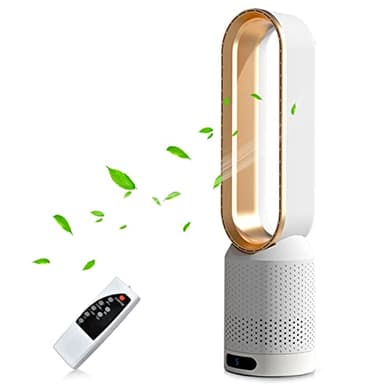 Ventilateur colonne,ventilateur sans pales de 50,8 cm,oscillant à 80° avec télécommande,8 vitesses, minuterie 2h, ventilateur de bureau silencieux,ventilateur colonne pour salon et chambre (04)