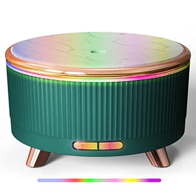 Diffuseur d'huiles essentielles et humidificateur-purificateur d'air 2 en 1 Ultra Silencieux 25DB Élimine Allergènes, Pollen, Acariens, Odeur, CADR 45m² Réservoir de 500ml avec Minuterie (Vert)