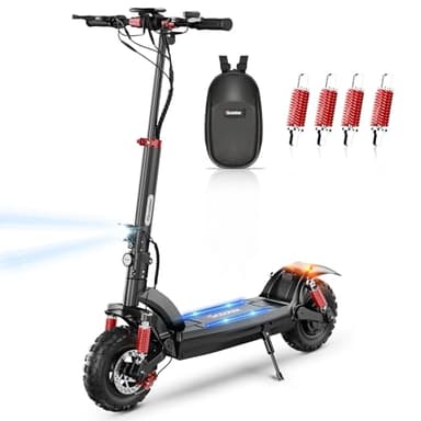 iScooter ix6 Trottinette Électrique Adulte, Moteur 1000 W, Autonomie 50-60 km, Batterie 17,5 Ah, Antivol, Pliable, Trottinette Électrique Tout-Terrain avec Sac, Charge 150 kg