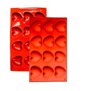 Moule en Silicone, 1 Moule Cœur Bombé avec Revêtement Antiadhésif, Moule en Silicone P â tisserie pour Muffins, Brownies, Gâteaux, Pudding, Glaçons, Gelée, Quiches (29 x 17 cm) – 12 cavités