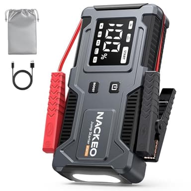 6000A Booster Batterie Voiture,Démarreur de Voiture (Jusqu’à 9 L Essence et 7 L Diesel),Jump Starter 12V avec Câbles de Démarrage Intégrés, Lampe LED et Écran LCD, Adapté aux Motos, SUV et Tondeuses