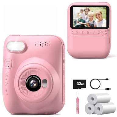 Appareil photo instantané pour enfants Generico H2, 32 Go, 1080p, jouet cadeau pour enfant de 3 à 14 ans, film Instax noir et blanc, impression instantanée, écran de 3,0 pouces
