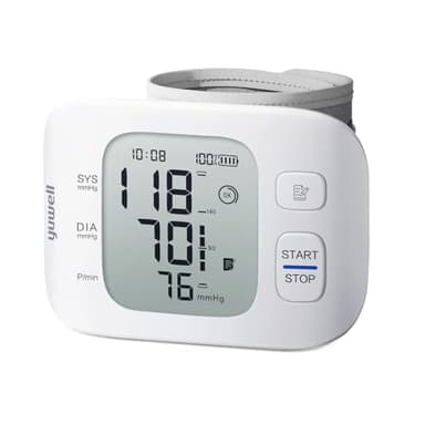 yuwell Tensiomètre au Poignet pour un Usage Domestique ou en Déplacement, Tensiomètre avec Brassard Préformé 13,5 – 19,5 cm, avec Battement Cardiaque Irrégulier (YE8800CR)