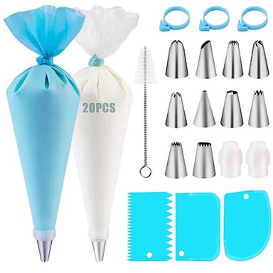 Poche a Douille Patisserie 40 Pcs, Nifogo Douille Patisserie, Kit Patisserie, Accessoire Patisserie, Ustensiles à Pâtisserie