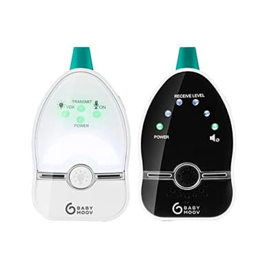 Babymoov Babyphone Audio Easy Care, Faible Emission d'Ondes & Economie d'énergie, Portée 500m, Veilleuse