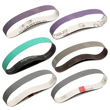 Lot de 12 bandes abrasives de 45,7 cm, kit de courroie d'affûtage de couteaux pour meuleuse à lame tranchante de Ken Onion Edition et aiguiseur d'outils, 2 pièces de chacun des grains 120, 240, 400,