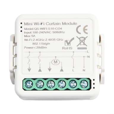 Accarugty For Tuya For ZigBee Module d'interrupteur de rideau pour volets roulants et volets, compatible avec Alexa et Google Home, télécommande vocale et application, IP44 (wifi)