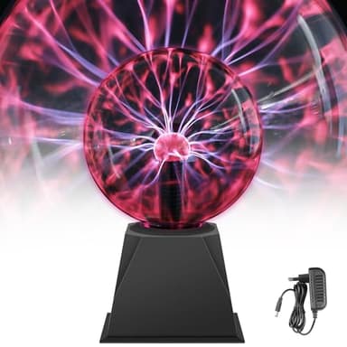 Comely Lampe Plasma Boule de 6 Pouces, Lumière à Plasma Sensible au Toucher et Sensible au Son, Magique Boule de Plasma pour Les fêtes, les Décorations, les Cadeaux de Noël les Cadeaux de Noël