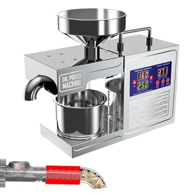 Presse Huile de Tournesol,Broyeur Oléifère Multigrains 820W, Pour Olives/Noix/Amandes/Graines, Faible Consommation (0.6 kWh), Haut Débit,Pour usage domestique et commercial