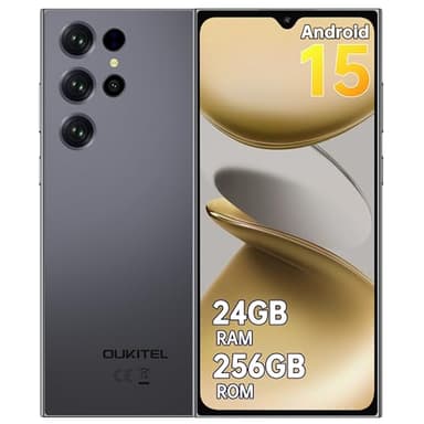 OUKITEL C61 PRO - Telephone Portable Android 15 24(8+16)GO RAM+256GO ROM, 90HZ Telephone Portable Pas Cher 4G,5150mAh Smartphone Pas Cher 13MP+5MP, 6.88" HD+ INCELL, Fingerprint/GPS/2Ans Garantie,NOIR