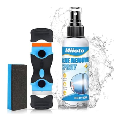 Miioto Dissolvant Colle, Decolle Etiquette, Autocollants et Les Résidus de Colle, Nettoyage Rapide, Aucun Résid, Livré avec Un Grattoir Polyvalent 100ML
