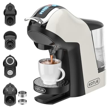 KOTLIE Machine à café expresso multicapsule 5 en 1 pour D G/Nes/A MODO MIO et dosettes de café moulu/ESE(44mm) EM-308A