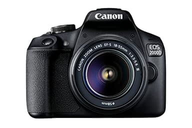 Canon EOS 2000d | Appareil Photo Réflex + (APS-C, 24.1 MP, WiFi, Full HD) + Objectif EF-S 18-55mm f/3,5-5,6 DC III, Noir