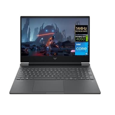 HP Victus 15-fa1001sf Ordinateur Portable Gaming 15,6" FHD IPS 144 Hz, PC Portable Gamer (Intel Core i5-12500H, RAM 16 Go, SSD 512 Go, Nvidia GeForce RTX 4050 6Go, Windows 11), Laptop Gris, AZERTY