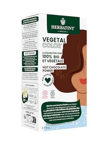 Herbatint Vegetal Color - Coloration végétale 100% naturelle et bio, HOT CHOCOLATE POWER - Chocolat 100 grammes