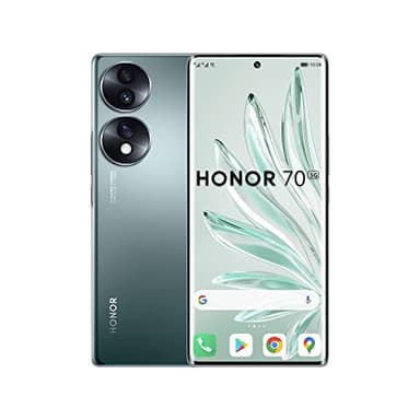 Honor Smartphone 70, téléphone Portable 5G, débloqué sans SIM, 8 + 256 Go, Triple caméra arrière 54 MP, écran incurvé OLED 120 Hz de 6,67 Pouces, Android 12, 4800 mAh Vert émeraude