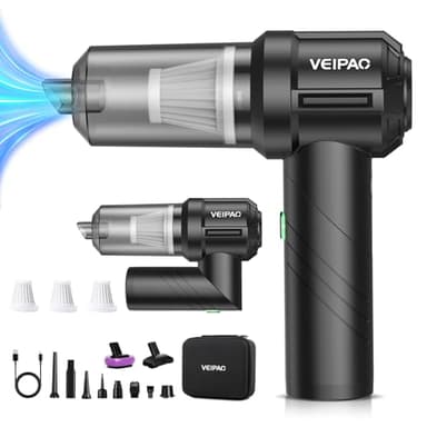 Aspirateur Voiture Puissant Main Sans: 18KPA Pliable Aspirateur Sans Fil - Aspirateurs Puissant Rechargeable 6000mAh - Portable 4-en-1 Mini Aspirateur à Main pour Nettoyage de Voiture Maison Bureau