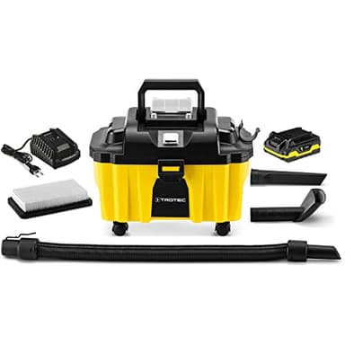 TROTEC Aspirateur sans Fil VC 15-20V | Grand réservoir pour 10 litres de saleté sèche ou 2,7 litres de Liquide