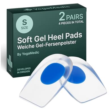 YOGAMEDIC Coussinets de talon pour chaussures, éperons de talon, lot de 4 semel orthopédiques en gel, coussin de talon pour tendon d'Achille, fasciite plantaire, semelle intérieure(taille 35-39)