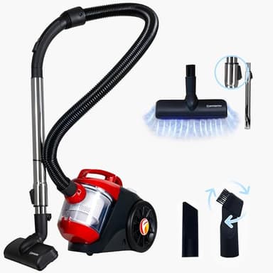 EFFEKTIV Aspirateur sans Sac GranTornado 1000X, MultiCyclonic 1200W Puissant Compact Aspirateur Traineau, Puissance 85000Pa, Capacité 1.5L, Silencieux 76dB, Filtre HEPA, Càble de 3m, Special Animaux