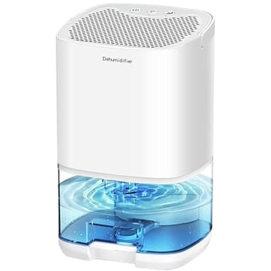 Déshumidificateur pour la maison 35OZ Petit déshumidificateur pour la chambre 2500 pieds cubes (350sq ft) avec 7 lumières LED, ultra silencieux et déshumidificateur à arrêt automatique