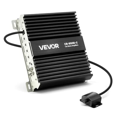 VEVOR Ampli Voiture Monobloc, Amplificateur Audio Auto 1 Canal, Classe D, 800 W RMS Max, Stable sous 1/2/4 ohms, avec Télécommande pour Niveau du Subwoofer, Filtre Passe-Bas, Amplification des Basses