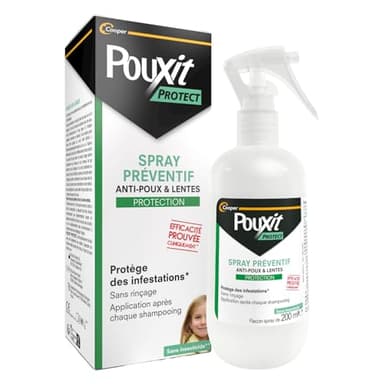 POUXIT - Spray préventif anti-poux - Protège des infestations1 - Sans rinçage - Protection anti-poux - 200 ml