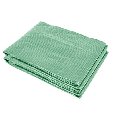 Outsunny Bâche de Rechange Serre Tunnel 9 m², bâche 3 x 3 x 2 m PE Anti-UV imperméable 6 fenêtres + Porte Enroulable zippée Vert foncé