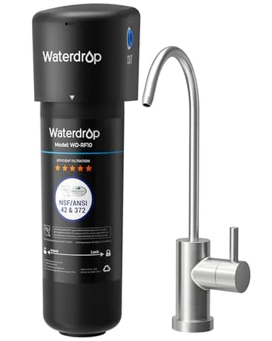 Waterdrop 10UB Système de Filtre à Eau Sous Évier avec Robinet Dédié, 30K Litres de Filtration d'Eau de Grande Capacité, Certifié NSF/ANSI 42, Réduit 99,99% le Plomb, le Chlore, le Mauvais Goût