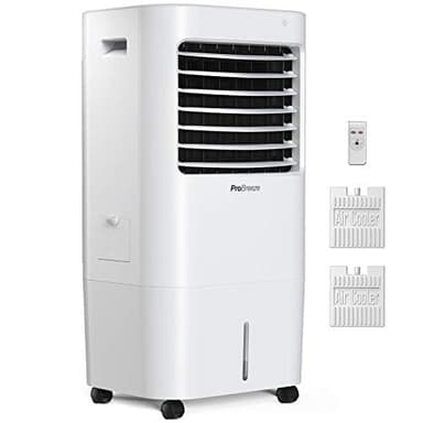 Pro Breeze Rafraîchisseur d’Air Portable 10L, Ventilateur, Humidificateur, 3 Vitesses, Télécommande - Refroidisseur par évaporation Puissant et Mobile avec Minuterie et Oscillation automatique