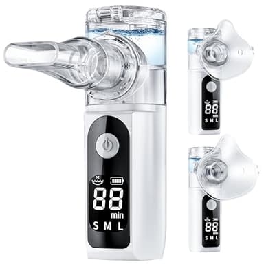 YOZISS Portable Nébuliseur Pour Adulte Enfant bébé,Nébuliseur Affichage Numérique Silencieux Portable Inhalateur Electrique Aérosol Pour La Maison et Le voyage