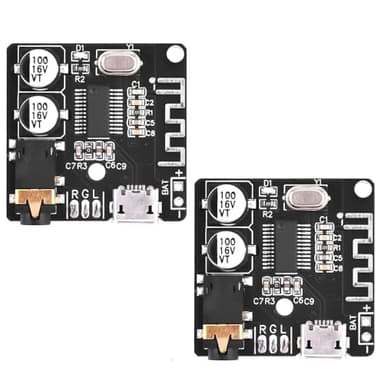 zalati VHM-314 Lot de 2 récepteurs audio Bluetooth 5.0 MP3 sans perte Module de musique stéréo sans fil Micro USB