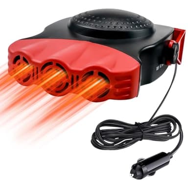 Chauffage de Voiture, 150W Chauffage Soufflant Portable 12V pour Voiture, Dégivreur de Désembueu Voiture Chauffage Rapide, avec pivotant à 180° Dégivreur De Chauffage De Voiture avec Allume-Cigare