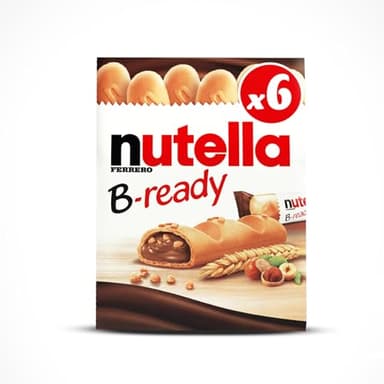 Nutella B-Ready Biscuits Croustillants avec des Éclats Qui Subliment le Goût Unique de la Pâte à Tartiner à la Noisette 132 g - Lot de 4