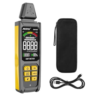 Detecteur EMF MESTEK 5 in1 Test EF/MF/RadioFréquence, Champ Électrique/Magnétique/Haute Fréquence, Détecteur de Rayonnement Électromagnétique Portable Pour Extérieur, Maison,Chasse aux Fantômes