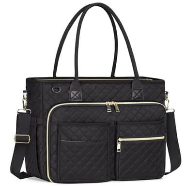 RAINSMORE Sac Fourre-tout pour Ordinateur Sac de Professeur Femme Grand Sac à Main pour Travail pour Enseignant d'infirmière d'étudiant, Sacoche avec Isotherme Poches