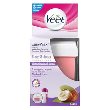 Veet EasyWax - Recharges de Cire Chaude Epilation 50 ml - Bras et Jambes - Beurre de Karité