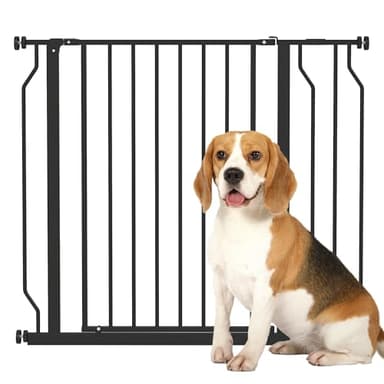 PawHut Barrière de sécurité Chien barrière Extensible 75-95 x 76 cm barrière escaliers couloirs Portes sans perçage en Acier et ABS Noir