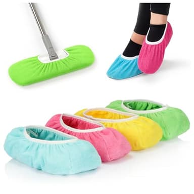 com-four® 4X Housses de vadrouille en 4 Couleurs - Housses de Rechange absorbantes en Microfibre pour Le Nettoyage des sols humides et secs, lavables jusqu'à 60 °C (4 pièces - Couleurs Vives)