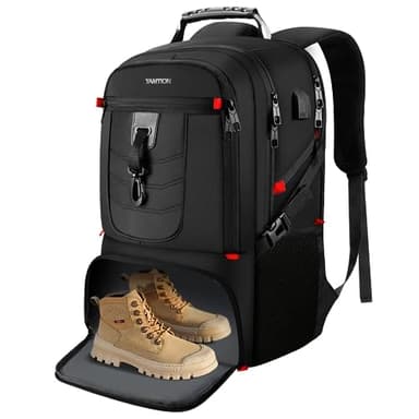 YAMTION Sacs à Dos pour Ordinateur Portable 18.4 Pouces,Sac à Dos avec Compartiment à Chaussures pour Hommes Femmes Travail Sportives école Universitaire,Noir