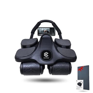 EZAYEEK® - Roue Abdominale Assistée. Roulette Abdominaux robuste. Le Rouleau Abdominale Pour Hommes & Femmes. Roulette Abdos A Rebond Automatique. Adapté Au Gainage Avec Ses 4 Roues !