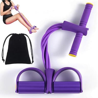 Corde De Tension Multifonction, Bande De Resistance Fitness, 4 Tubes Qualité Latex Elastique Musculation，Pédale Bande de Résistance Elastique, pour Abdominaux, Bras, Jambes, Minceur Yoga Sport Maison